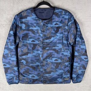 Wild Things Blue Camo Reversible‎ Snap Button Jacket Men's Medium Primaloft